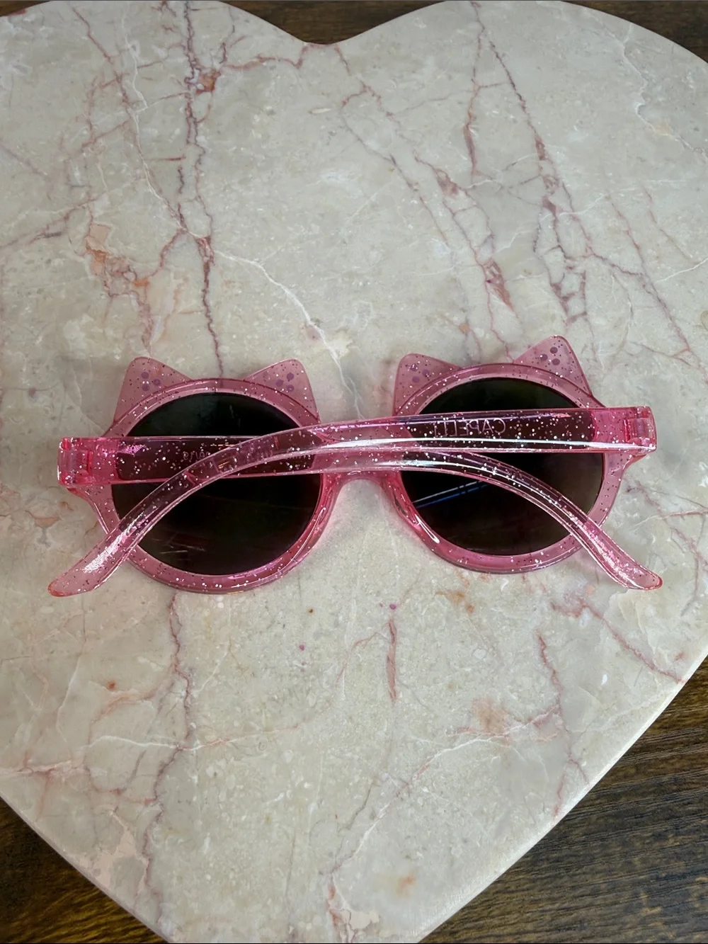Kids Pink Cat-Ear Glitter Sunglasses